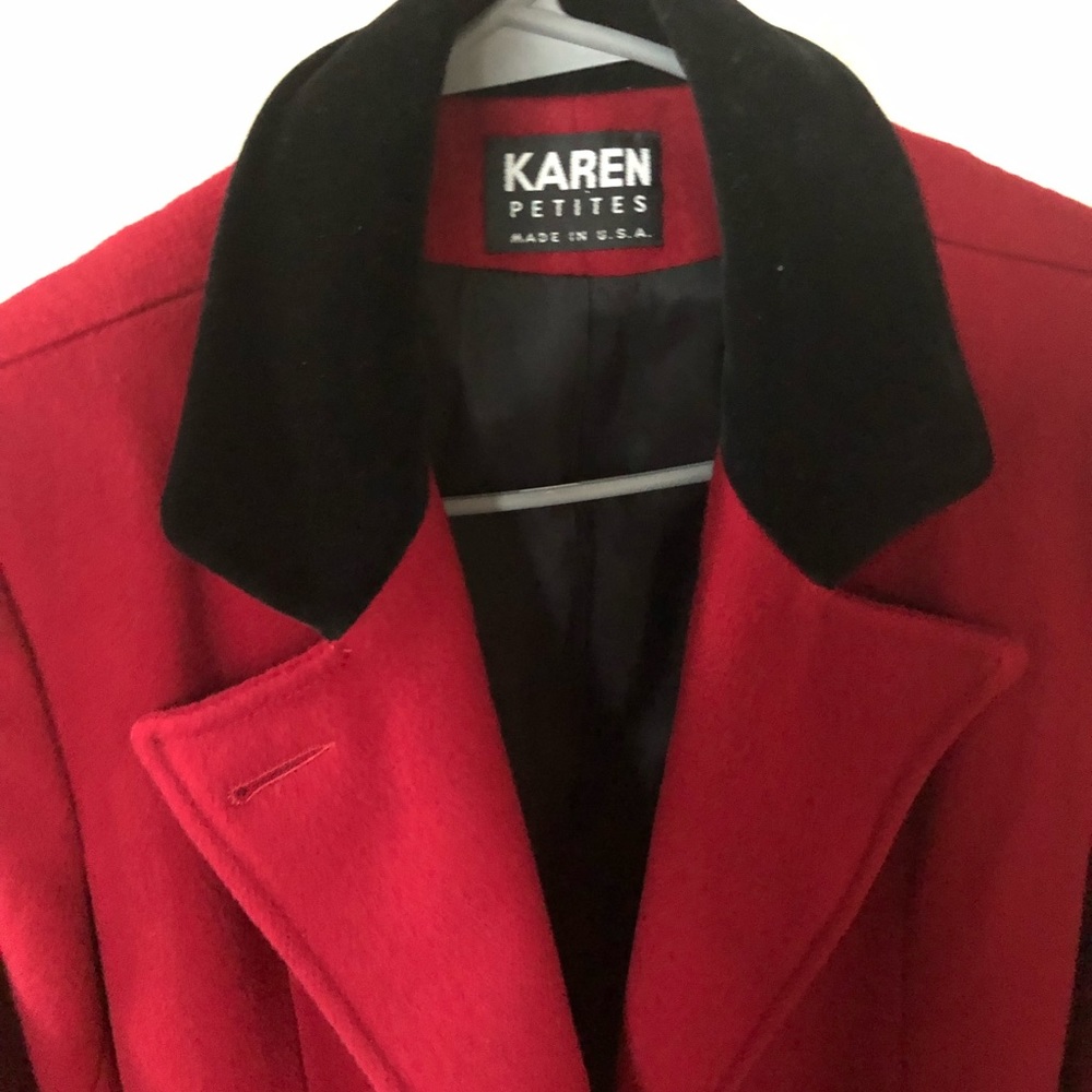 Karen Petite Red Wool Full Length Coat